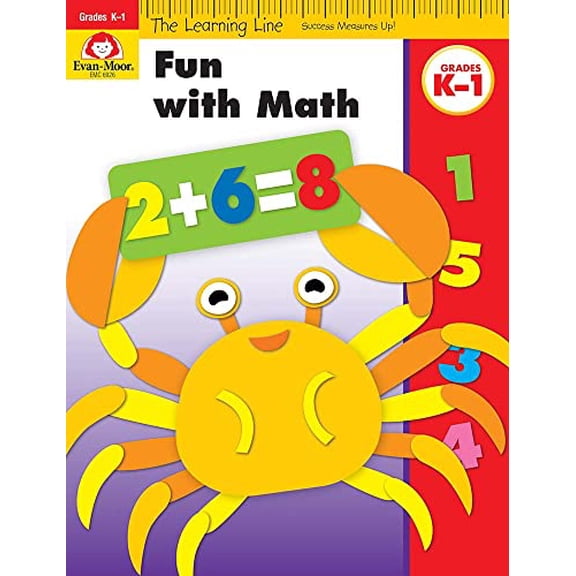Pre-Owned Evan-Moor Learning Line: Fun with Math, Kindergarten - Grade 1 Workbook