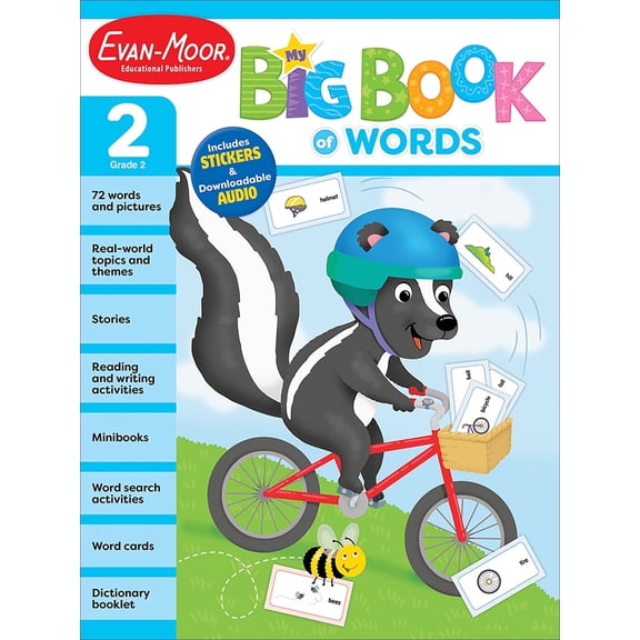 Evan-Moor My Big Book of Words, Grade 2: Activity Book, Audio Read Alouds
