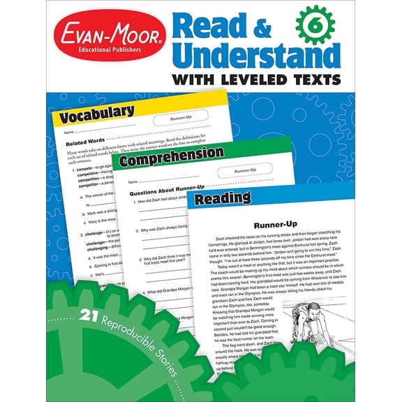 Evan-Moor Read and Understand with Leveled Texts, Grade 6 Teacher Resource