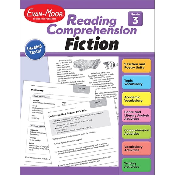 Evan-Moor Reading Comprehension: Fiction, Grade 3 Teacher Resource