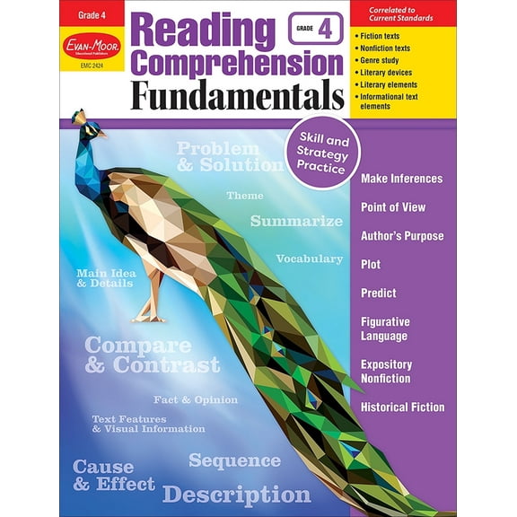 Evan-Moor Reading Comprehension Fundamentals, Grade 4 Teacher Resource