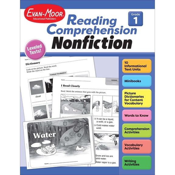 Evan-Moor Reading Comprehension: Nonfiction, Grade 1 Teacher Resource