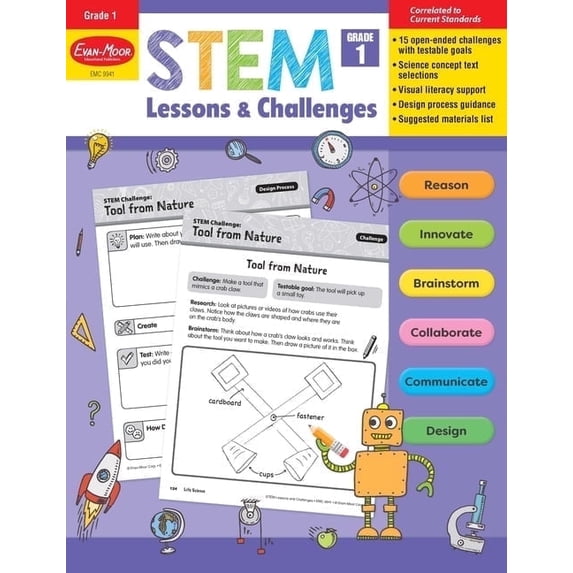 Evan-Moor STEM Lessons and Challenges, Grade 1 Teacher Resource