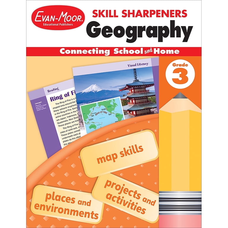 Evan-Moor Skill Sharpeners Geography Workbook, Grade 3 + more
