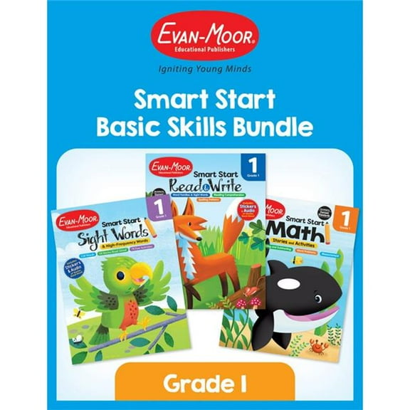 Evan-Moor Smart Start Acvitity Book Basic Skills Bundle Grade 1 Workbook 3 Books/Set (EMC6273)