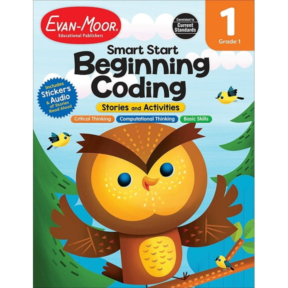 Evan-Moor Smart Start: Beginning Coding Stories and Activities, Grade 1 Workbook
