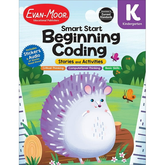 Evan-Moor Smart Start: Beginning Coding Stories and Activities, Kindergarten Workbook