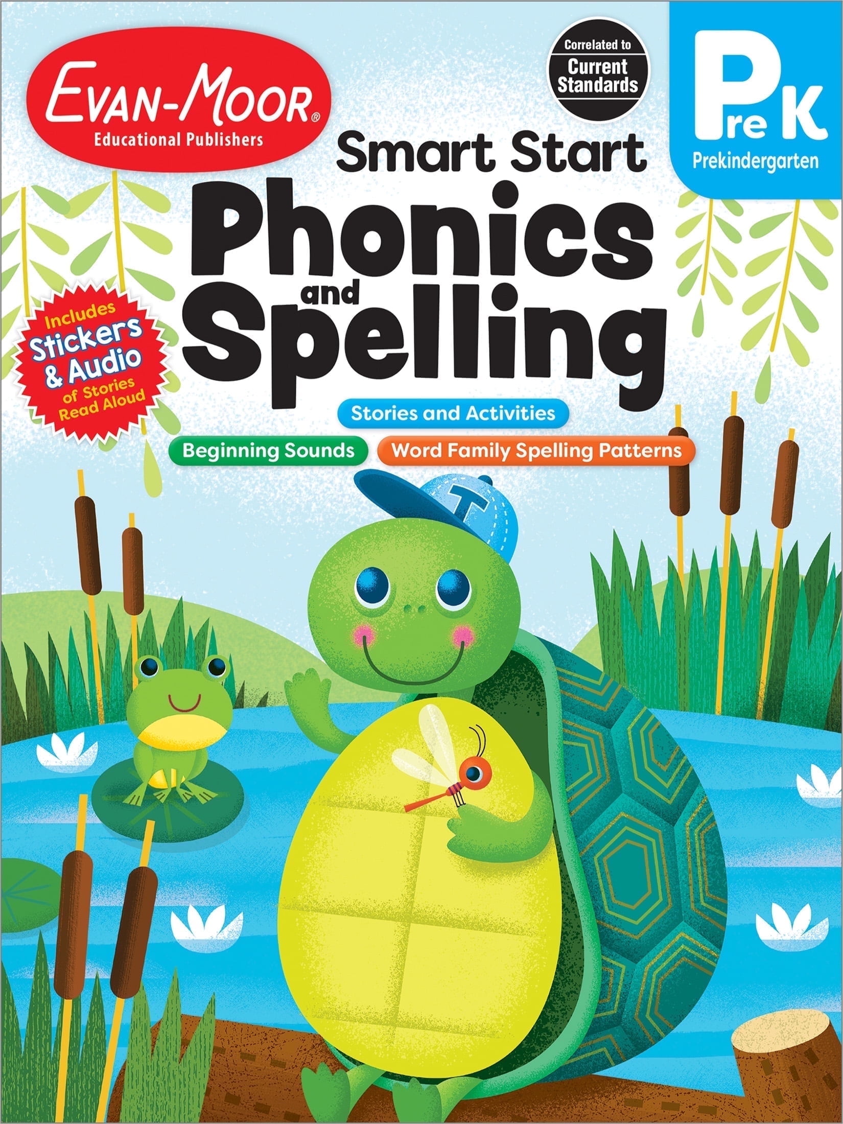 Evan-Moor Smart Start Phonics and Spelling, PreK: Early Learning Activity Book, Stories, Audio Read Alouds