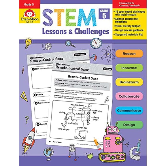 Pre-Owned Stem Lessons and Challenges, Grade 5 Teacher Resource (Paperback) by Evan-Moor Educational Publishers