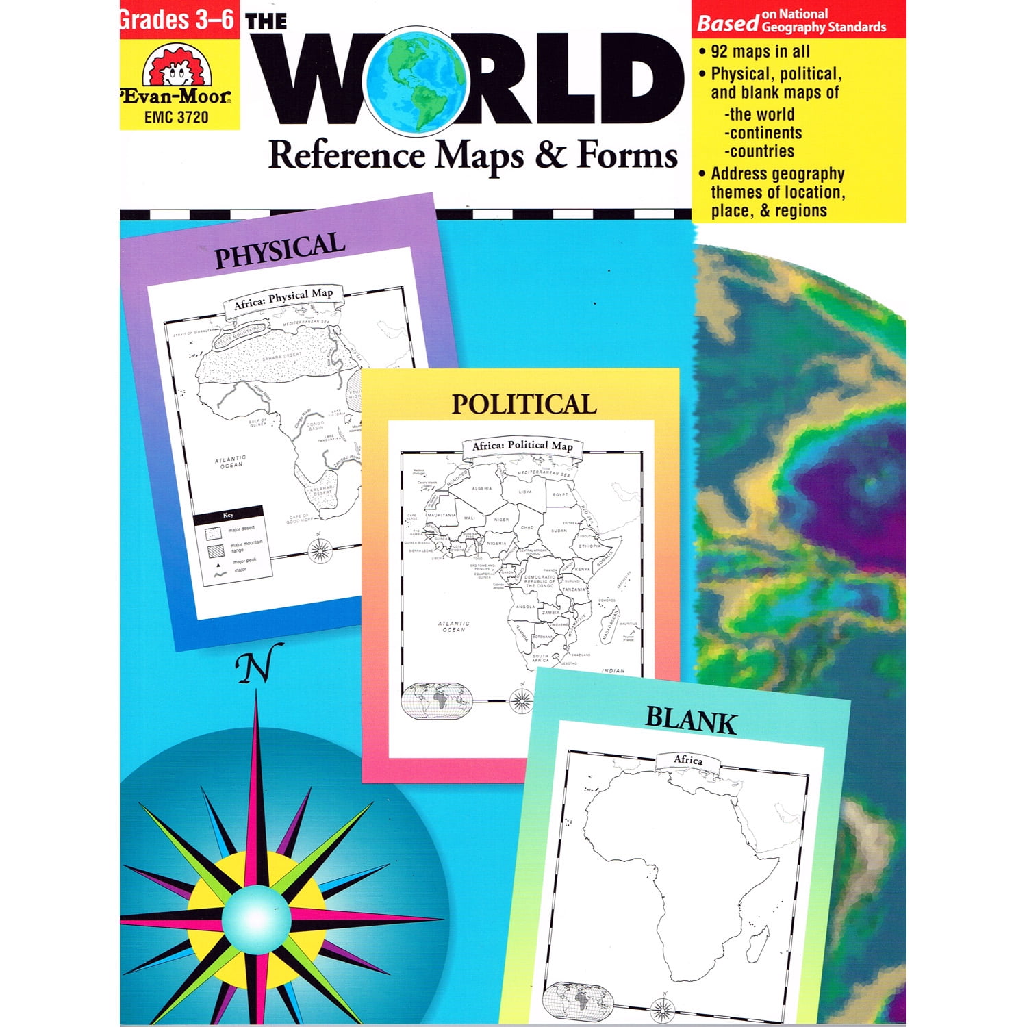 EVAN-MOOR THE WORLD REFERENCE MAPS & FORMS GR 3-6