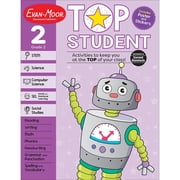 Evan-Moor Top Student, Grade 2 Workbook, Ages 7-8, 300+ Activities, Reading, Math, STEM, SEL, Stickers