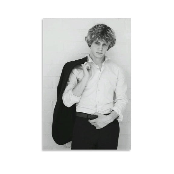 Evan Peters Poster Actor Black And White Poster Wall Art Picture Painting Poster Canvas Print Posters Artworks Bedroom Living Room Decor 20x30inch(50x75cm)