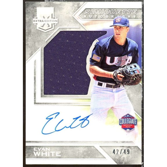 Evan White RC 2016 Elite Extra Edition USA Collegiate Silhouette AU Silver #23