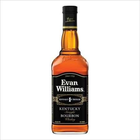 Evan Williams Black Label Straight Bourbon, 750 ml Bottle, 43% ABV