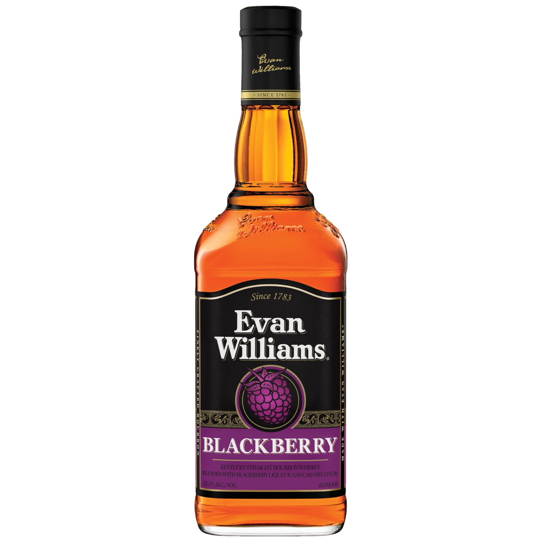 Evan Williams Blackberry Whiskey Liqueur, 750 ml Bottle, 32.5% ABV