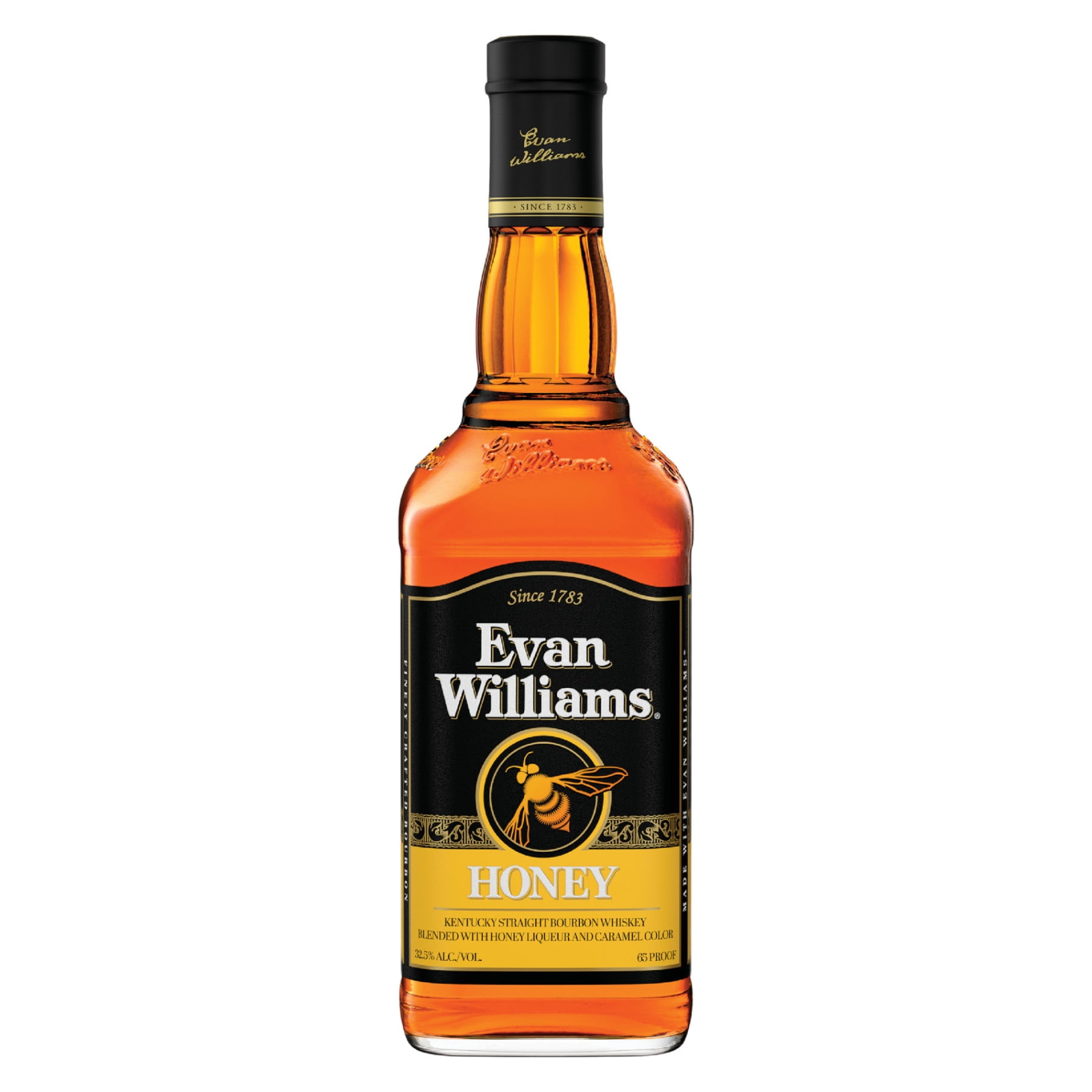 Evan Williams Honey Whiskey Liqueur, 750 ml Bottle, 33% ABV