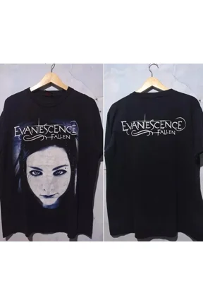 Evanescence Band Basic Black Unisex T-shirt 2 Side Gift For Fan,Black Color,Size 2XL