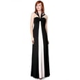 thumbnail image 1 of Evanese Women's Elegant Cross Tie Halter Long Formal Party Dress with Contrast, 1 of 4