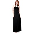 thumbnail image 1 of Evanese Women's Elegant Cross Tie Halter Long Formal Party Dress, 1 of 4