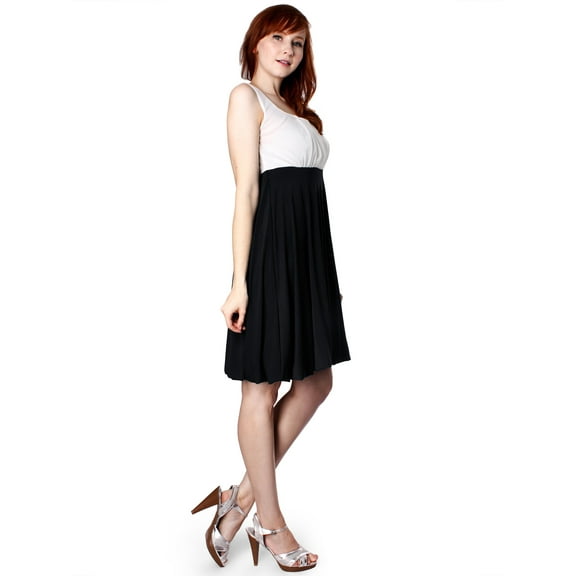Evanese Women's Inverted Pleat Top Bubble Skirt Short A Line Cocktail Day Dress