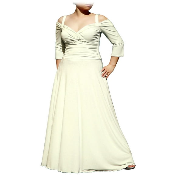 Evanese Women's Plus Size Elegant Long Formal Evening Dress with 3/4 Sleeves