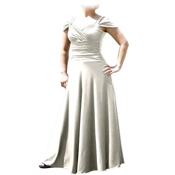 Evanese Women's Plus Size Elegant Long Formal Evening Dress with Shoulder bands