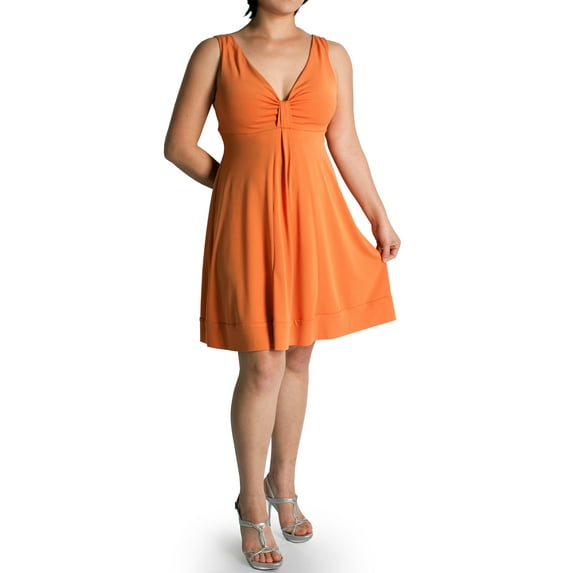 Evanese Women's Plus Size Short Deep V Neck Casual Day Cocktail Mini Dress