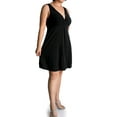 thumbnail image 1 of Evanese Women's Plus Size Short Deep V Neck Casual Day Cocktail Mini Dress, 1 of 4