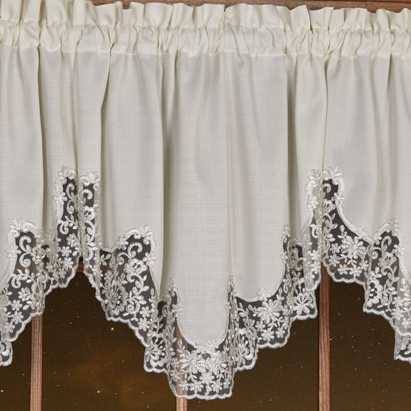 Evangelina Ascot Valance Ivory 30 x 20 Ascot Valance 30 x 20 Inches