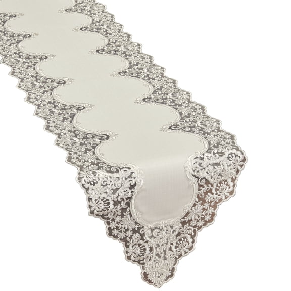 Evangelina Table Runner Ivory Table Runner 16 x 92 inches