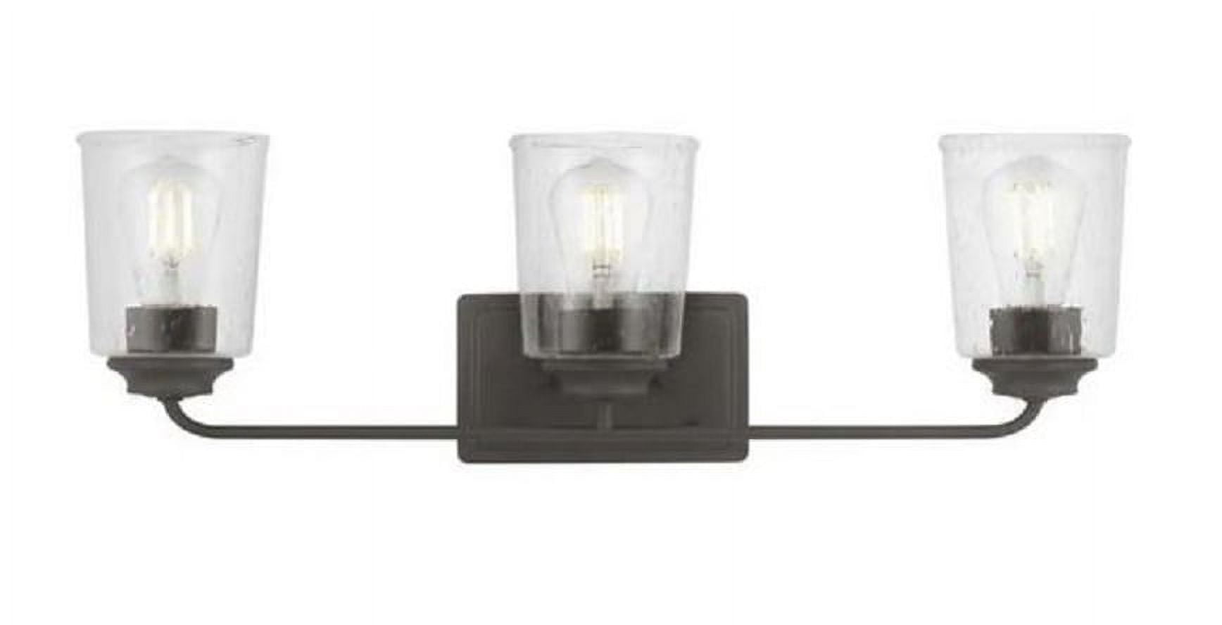 Evangeline 23" Modern Bronze 3-Light Bathroom Vanity Fixture with Clear Glass Shades