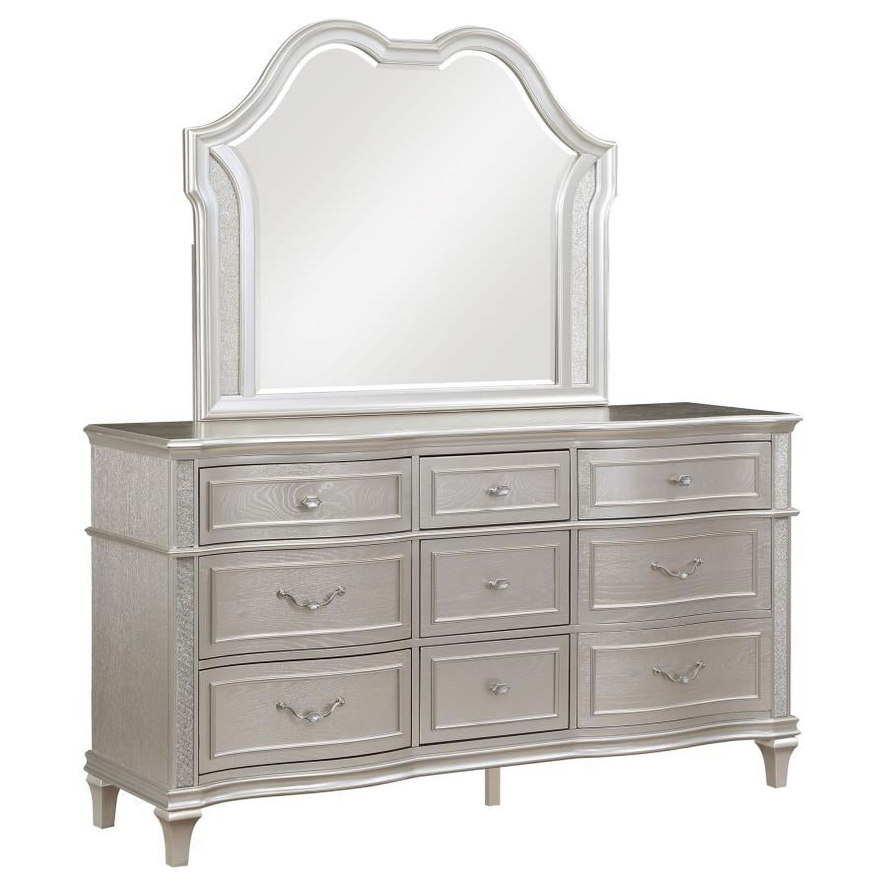 Evangeline Silver Oak 9-Drawer Dresser with Mirror