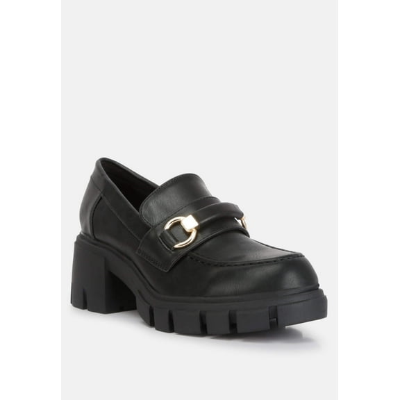 Evangeline chunky platform loafers in Black