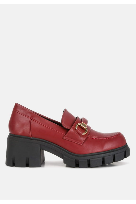 Evangeline chunky platform loafers in Burgundy