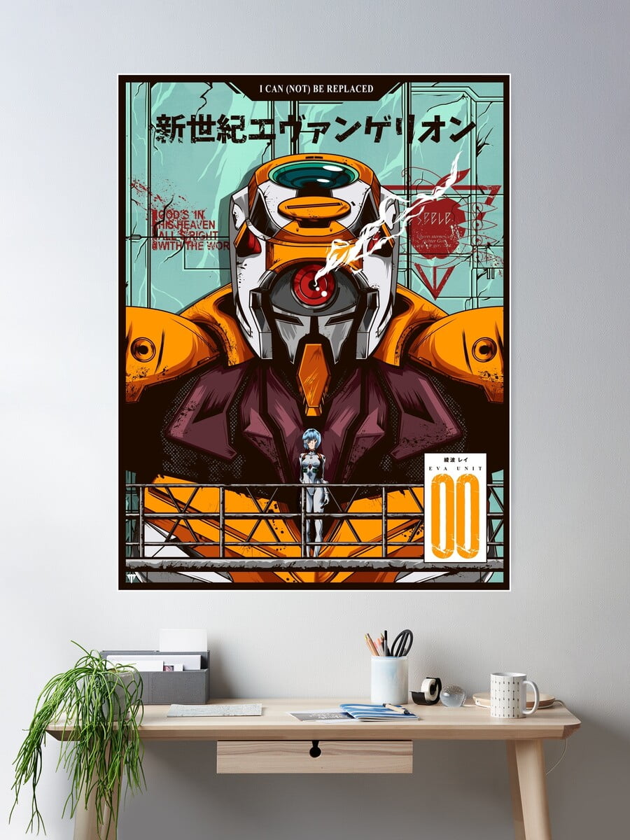 Evangelion - Eva 01 Poster Color Poster Poster Wall Art, Modern