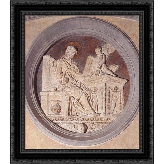 Evangelist Matthew 20x21 Black Ornate Wood Framed Canvas Art by Donatello