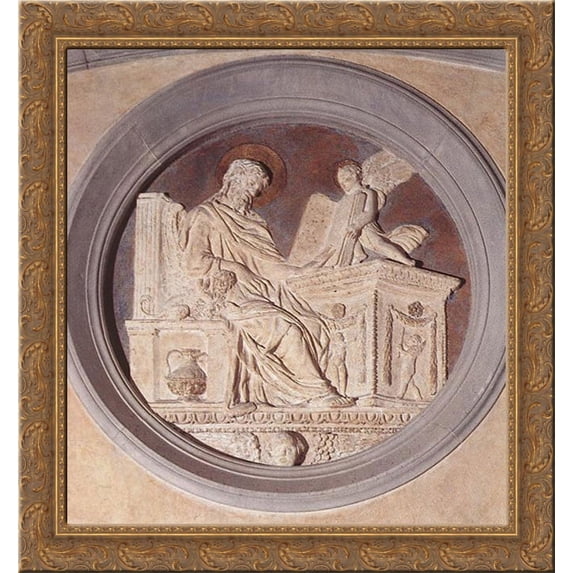 Evangelist Matthew 20x21 Gold Ornate Wood Framed Canvas Art by Donatello