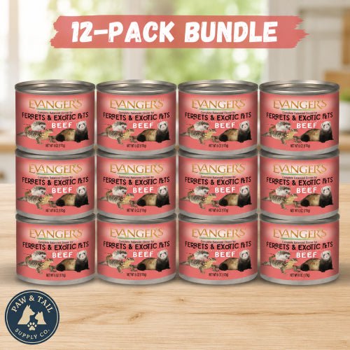 Evanger's Beef Dinner for Ferrets & Exotic Pets Grain Free 6 oz. Can 12-Pack