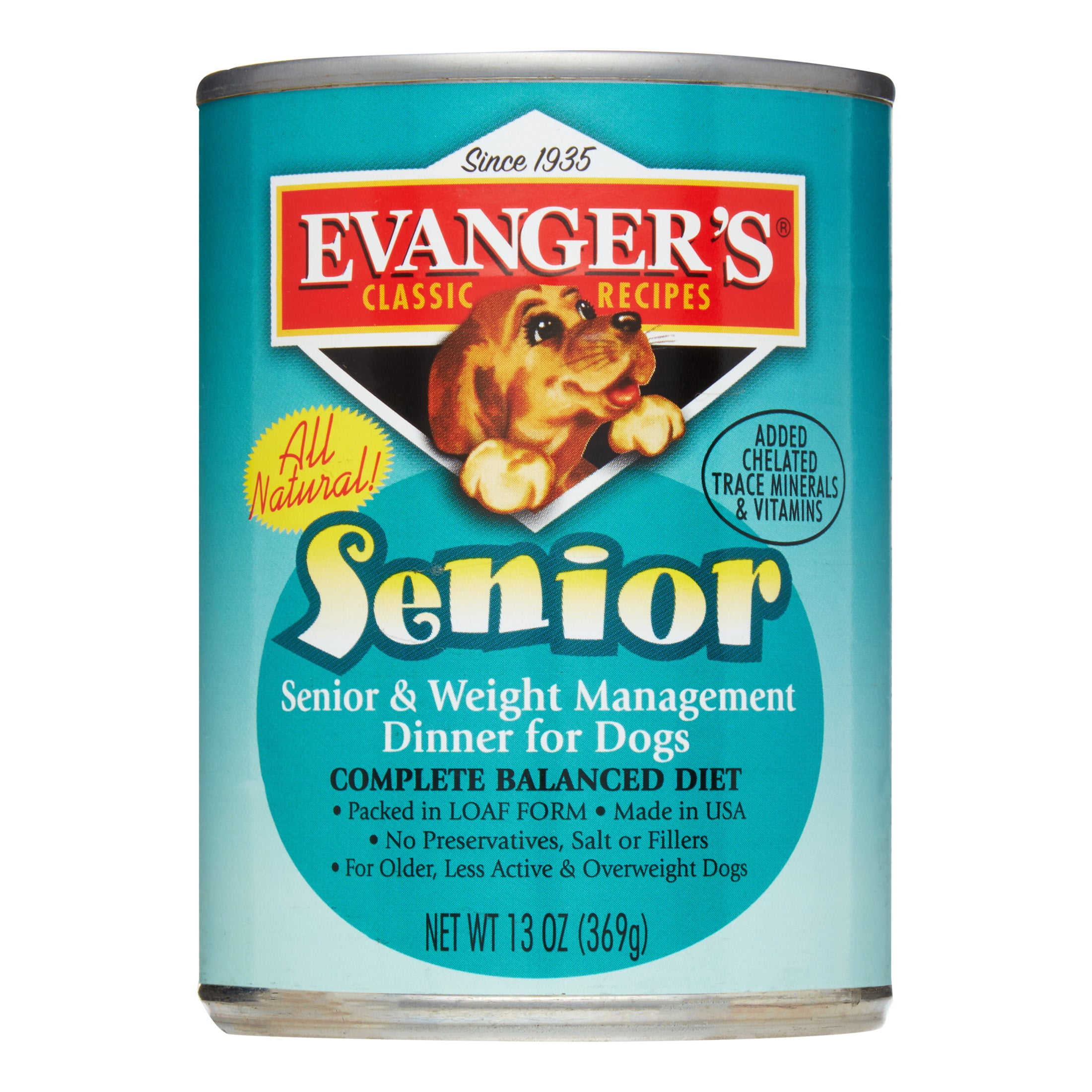 Evanger's Classic Recipes Weight Management Senior Wet Dog Food, 13 Oz