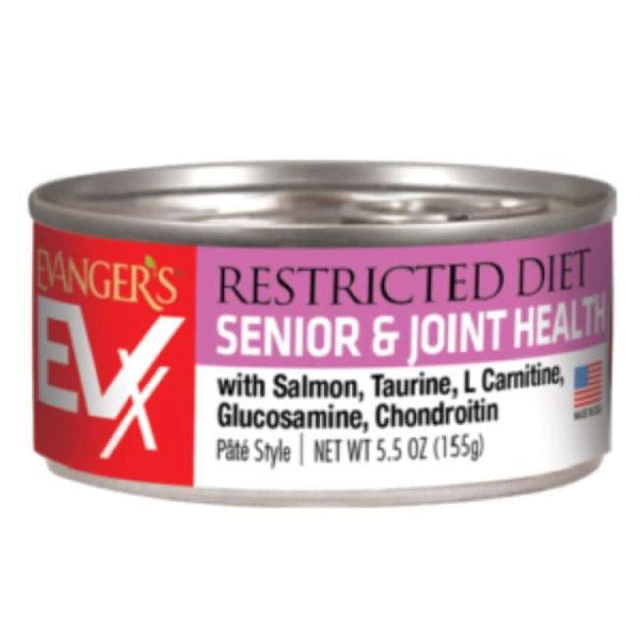 Evanger's EVx Restricted Diet Senior  Joint Health Wet Cat Food Salmon, 24ea/5.5 oz