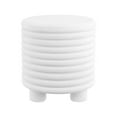 thumbnail image 1 of Evans 18" Minimalist Modern 3-Legged Drum Accent Table, White Frosted, 1 of 7