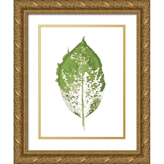 Evans, Amy 19x24 Gold Ornate Wood Framed with Double Matting Museum Art Print Titled - Beginning In Blue VII - Green Version