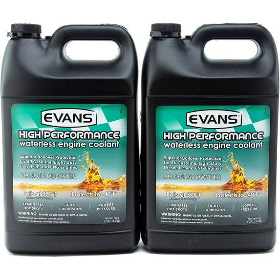 Evans High Performance Waterless Engine Coolant Gasoline Diesel LPG Pack of 2