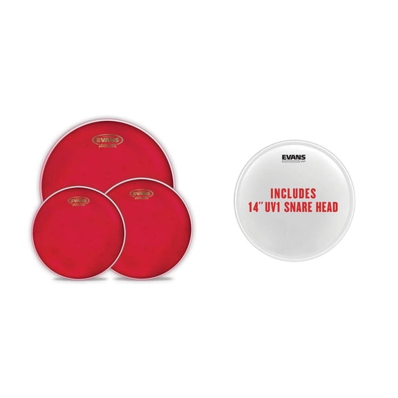 Evans Hydraulic Red Rock Pack (10", 12", 16") with 14" UV1 Coated Snare Batter