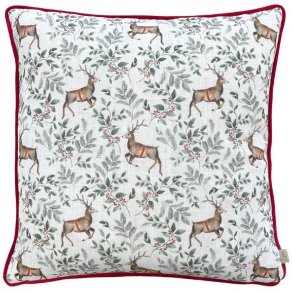 Evans Lichfield Festive Reindeer Throw Pillow Cover