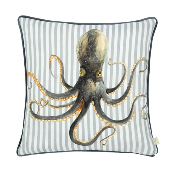Evans Lichfield Salcombe Piped Octopus Throw Pillow Cover
