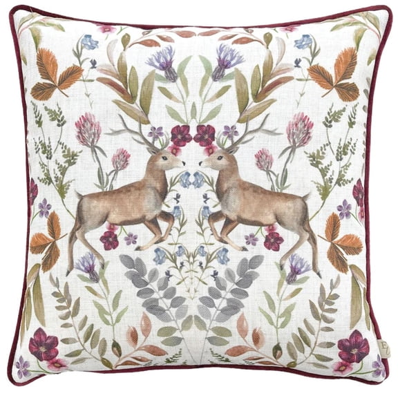 Evans Lichfield Stag Mirrored Throw Pillow Cover