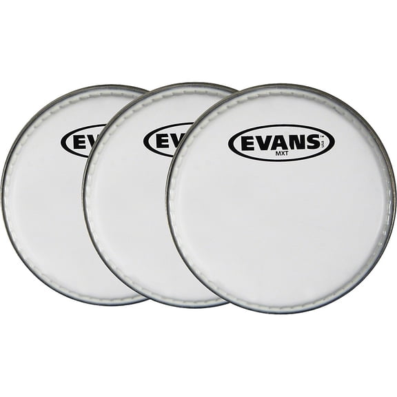 EVANS MX White Tenor Drumhead 6" Shot 3-Pack