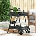 thumbnail image 1 of Evans Metal Outdoor 2 Tiered Bar Cart, Matte Black, 1 of 7