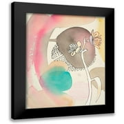 Evans-Sills, Faith 12x14 Black Modern Framed Museum Art Print Titled - Sketched Flower with Color 1
